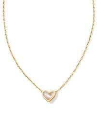 Framed Ari Heart Gold Short Pendant Necklace