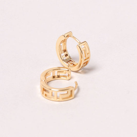 14K Gold-Dipped Carved Hoop Earring