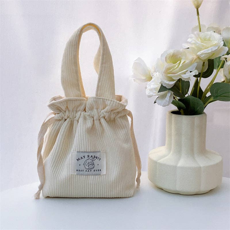 Corduroy Drawstring Handheld Storage Bag