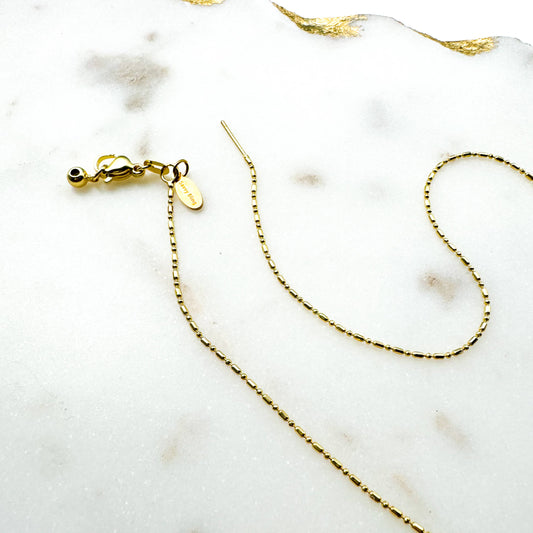 Dainty Needle Pin Chain Charm Necklace