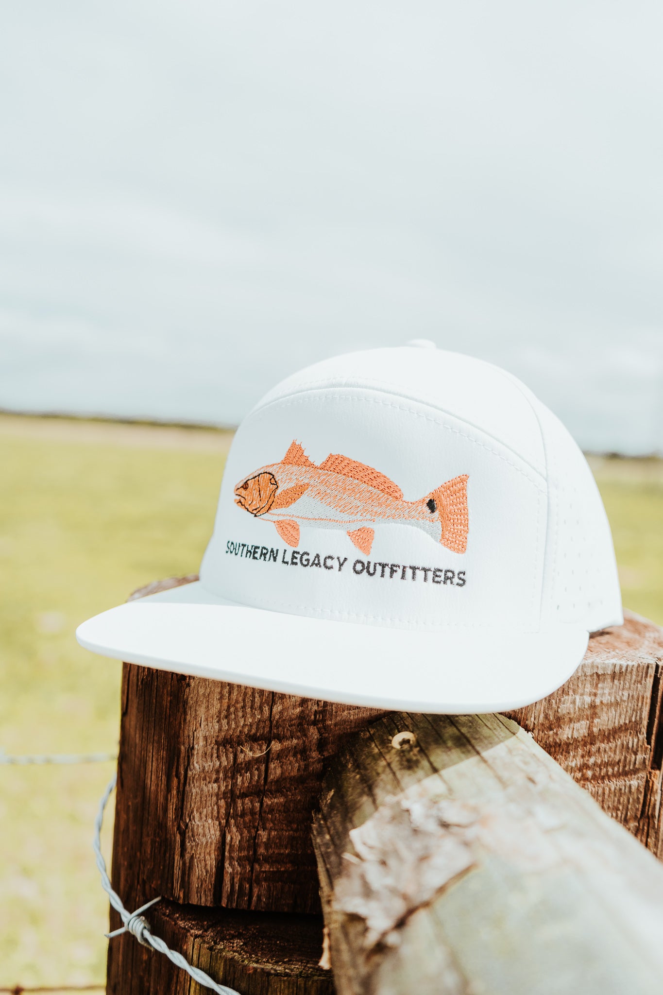 Redfish Full Logo Hat White