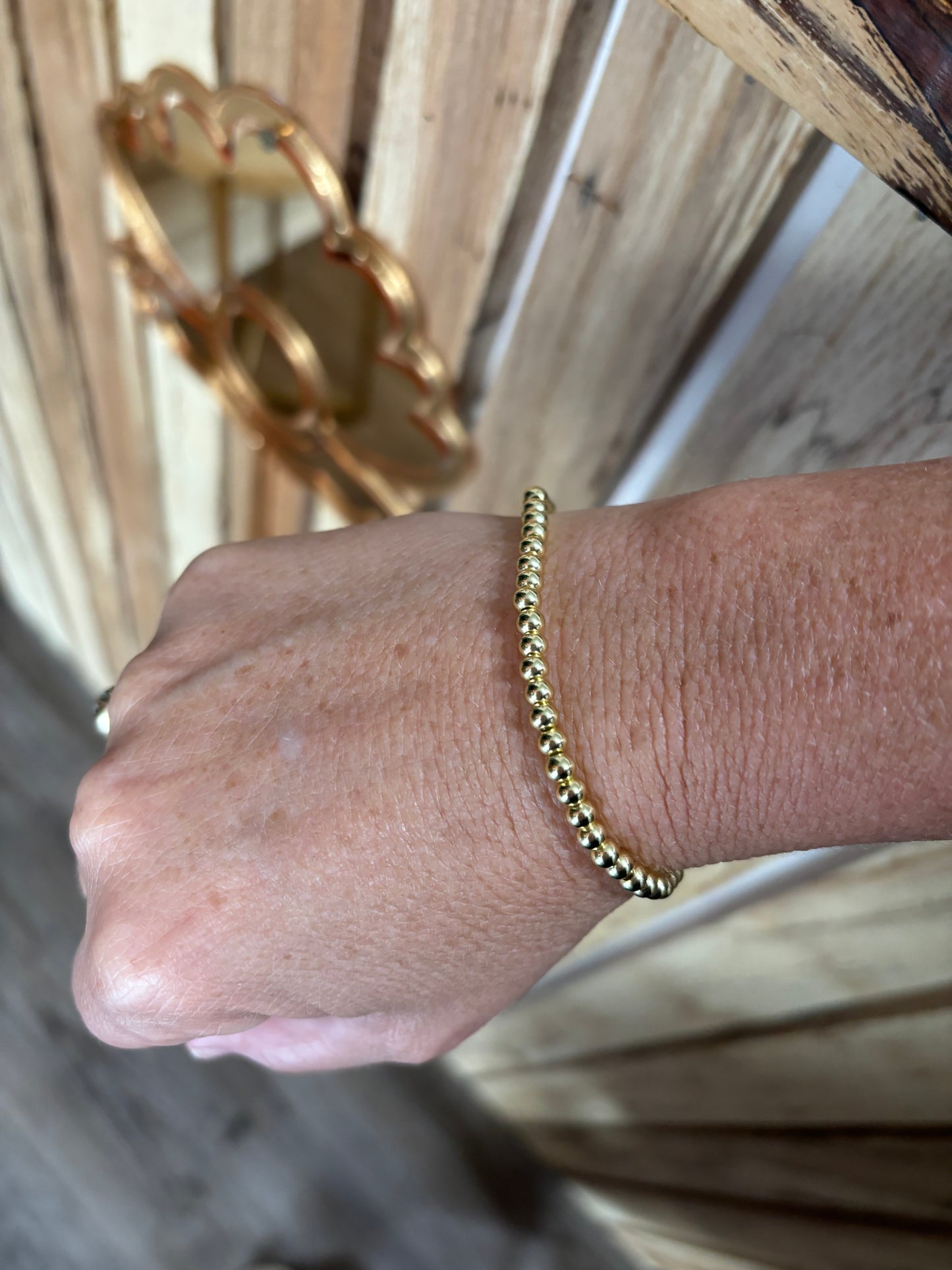 Alex Carol 14 K Karat gold filled 3mm gold bead bracelet