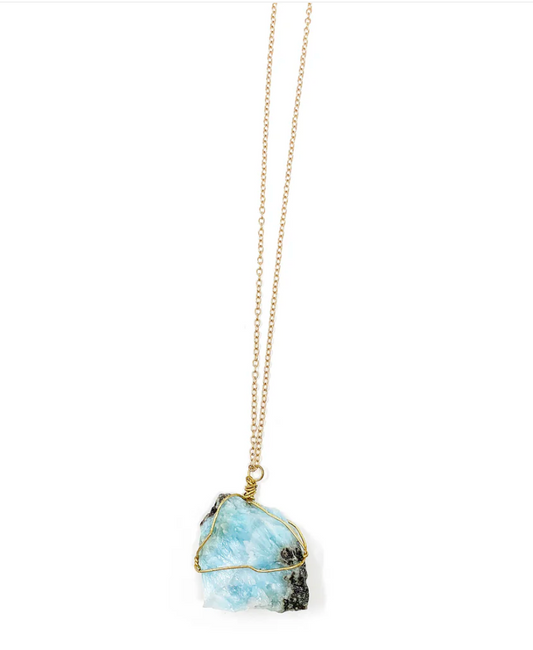 Raw Larimar Necklace