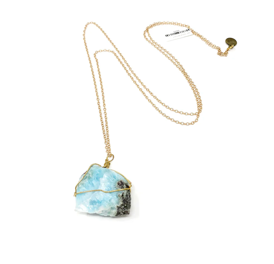 Raw Larimar Necklace