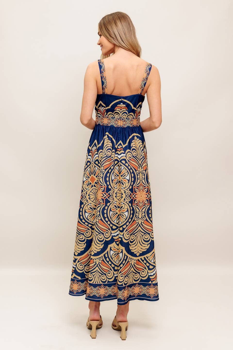 A printed woven midi dress - ID22632