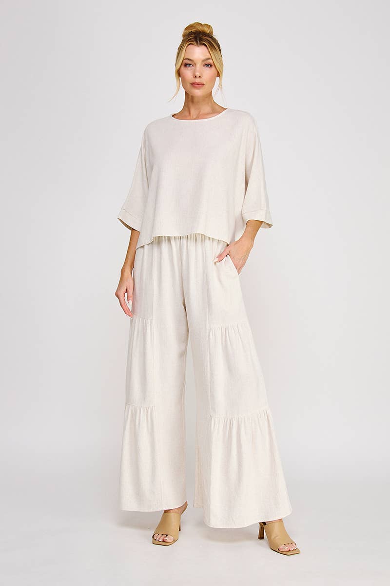 Boho Tiered Linen Pants