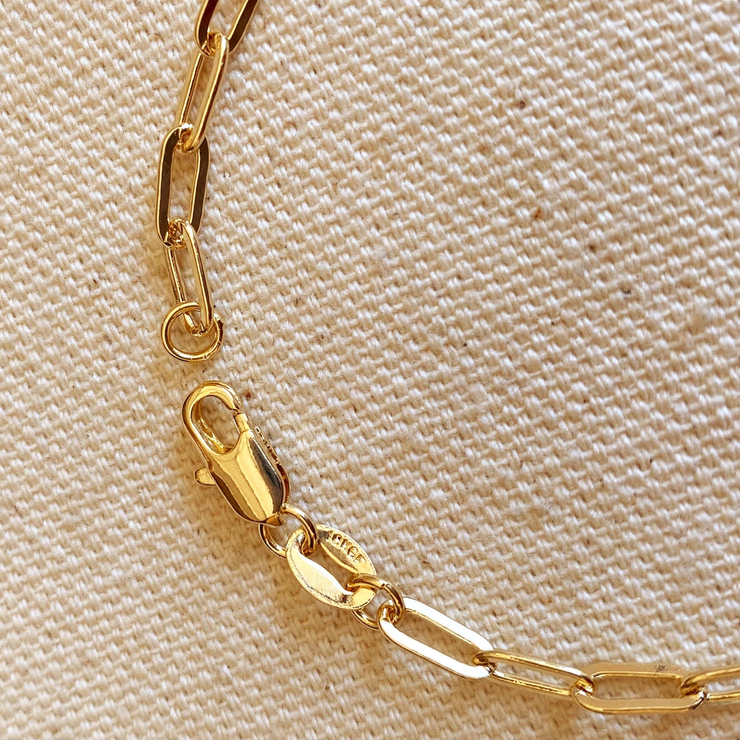 18k Gold Filled Short Link Paperclip Bracelet