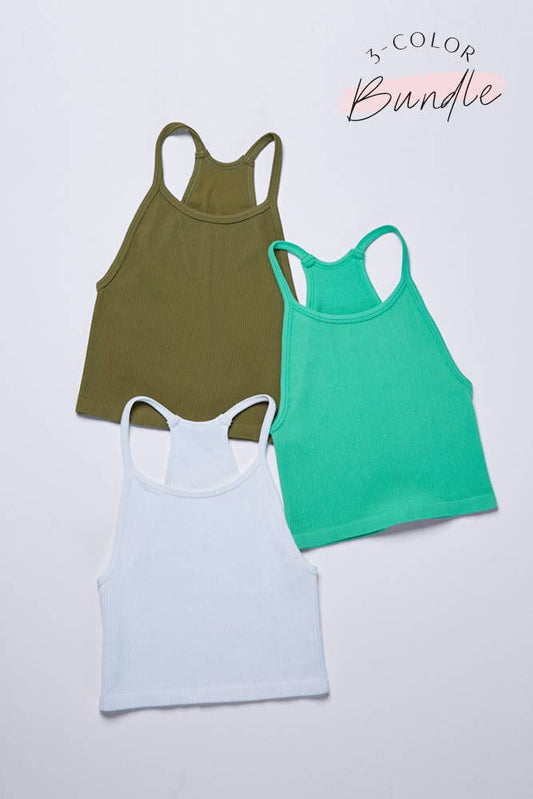 Ribbed tank tops 3 color options.