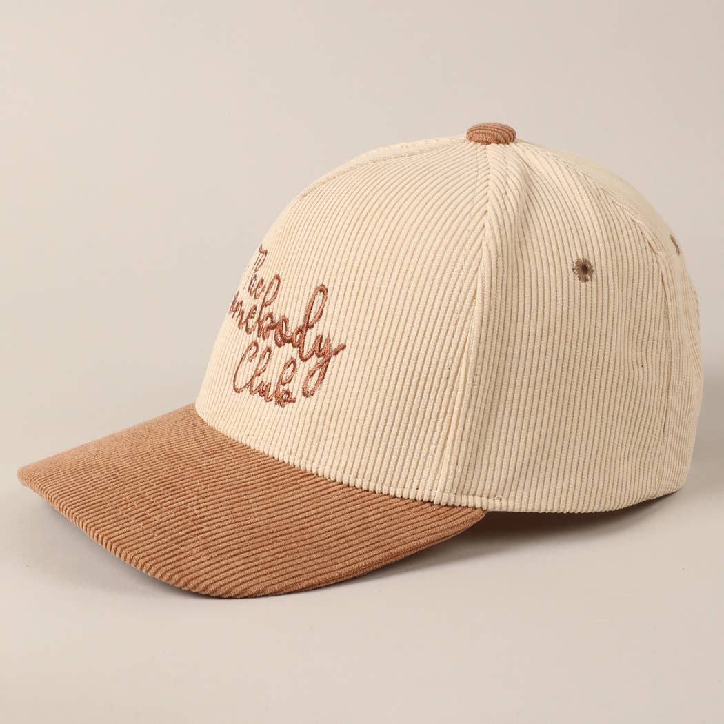 The Homebody Club Two-Tone Corduroy 5 Panel Cap