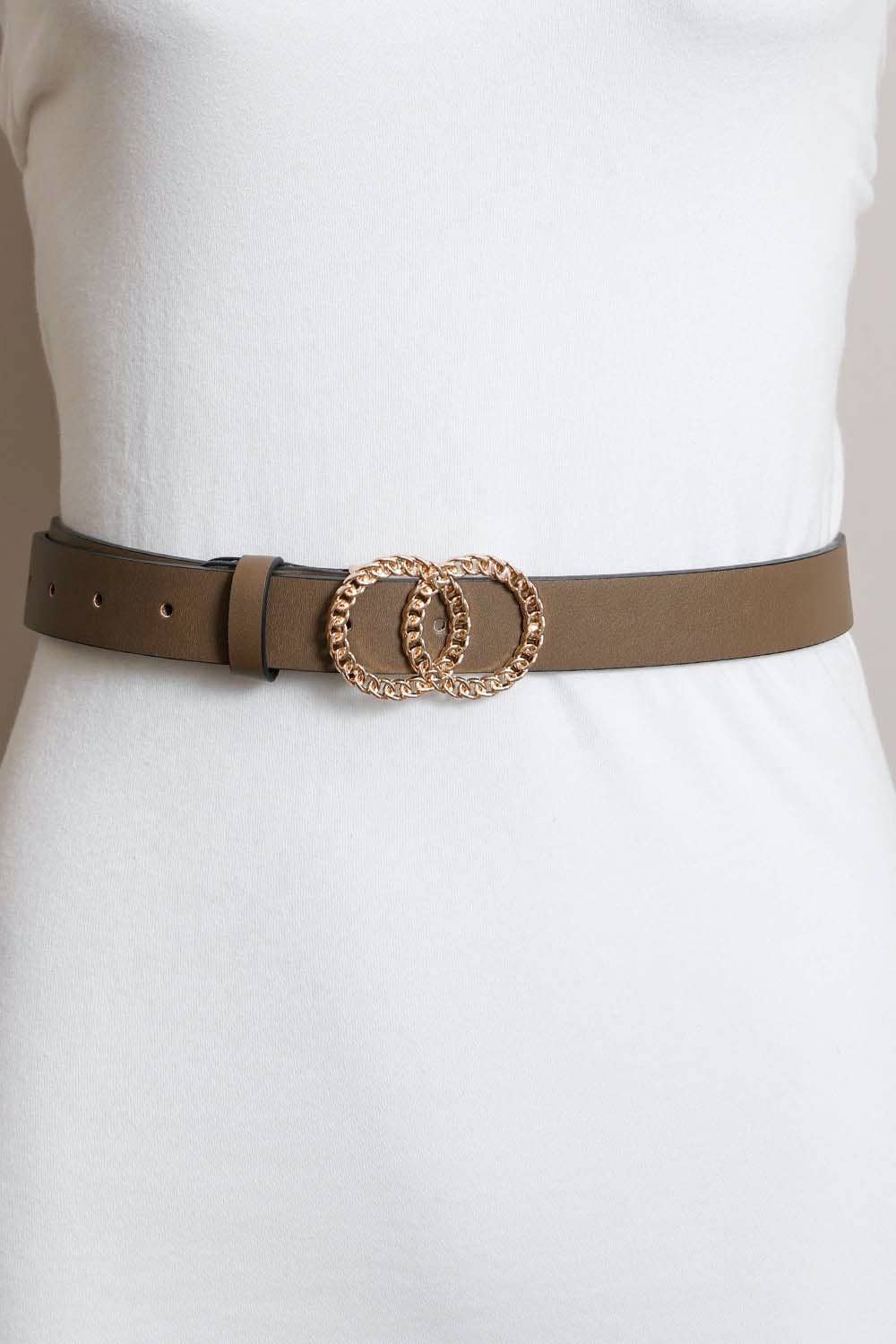 Double Chain Ring Buckle Belt