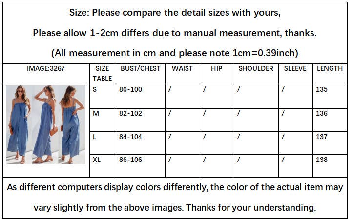 Women Spaghetti Strap sleeveless Pockets Denim jean Jumpsuit