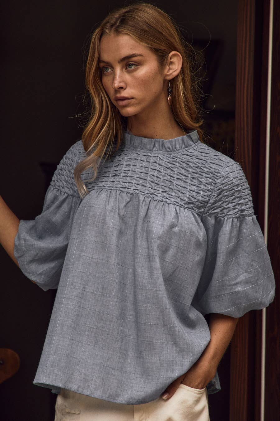 Bubble Sleeve Blouse