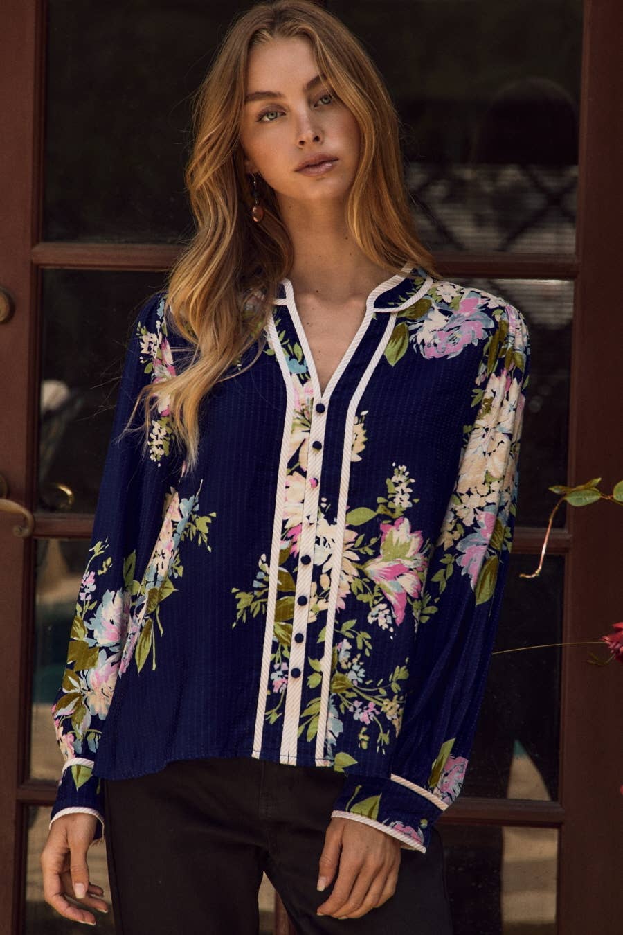 Plus Floral Print Blouse