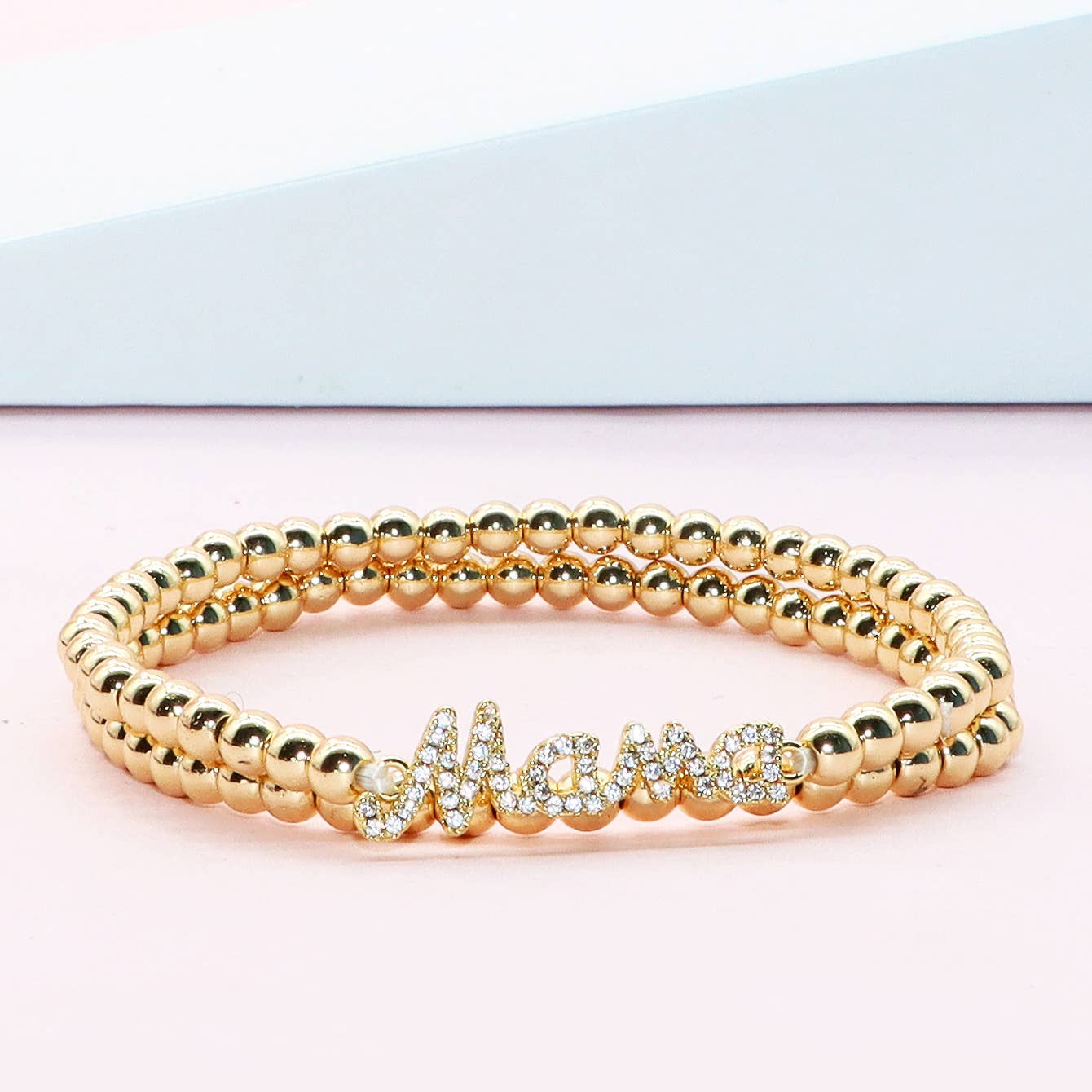 Mama Cz Gold Plated Bracelet set