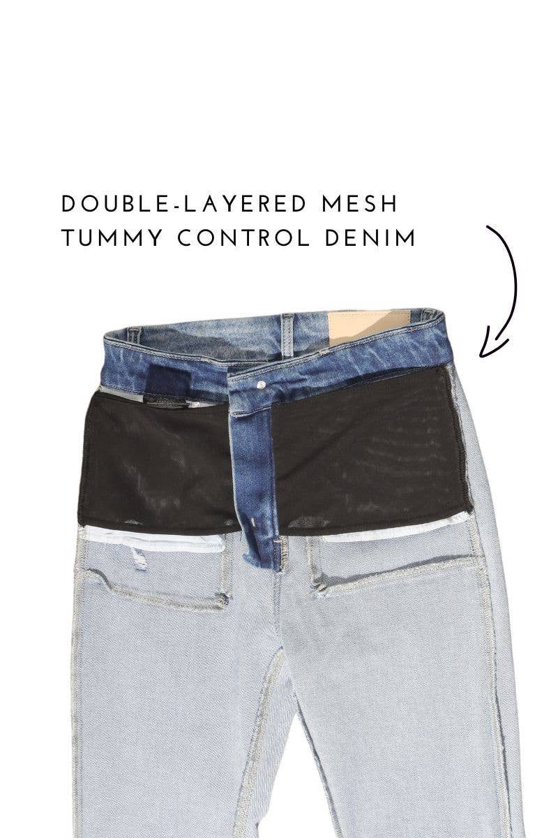 MESH TUMMY CONTROL HIGH RISE HOLLY FLARE JEANS