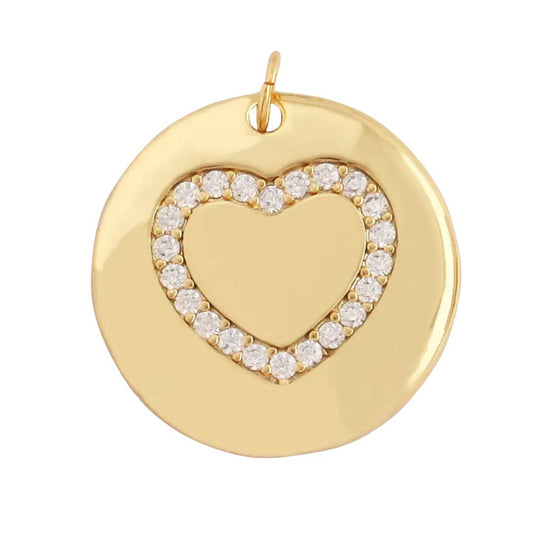 Heart Pave Tag Charm For Charm Bar & Charm Necklace