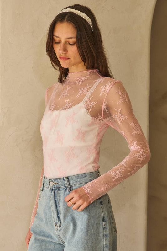 Pink Lace Top