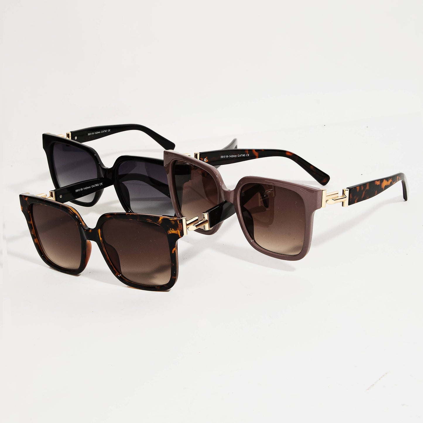 Metallic Joint Large Square Sunglasses