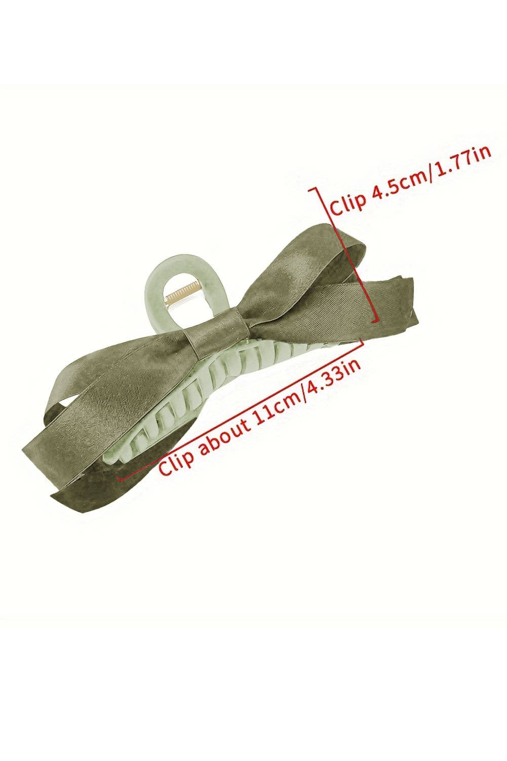 Solid Color Bow Decor Large Hair Claw Clip