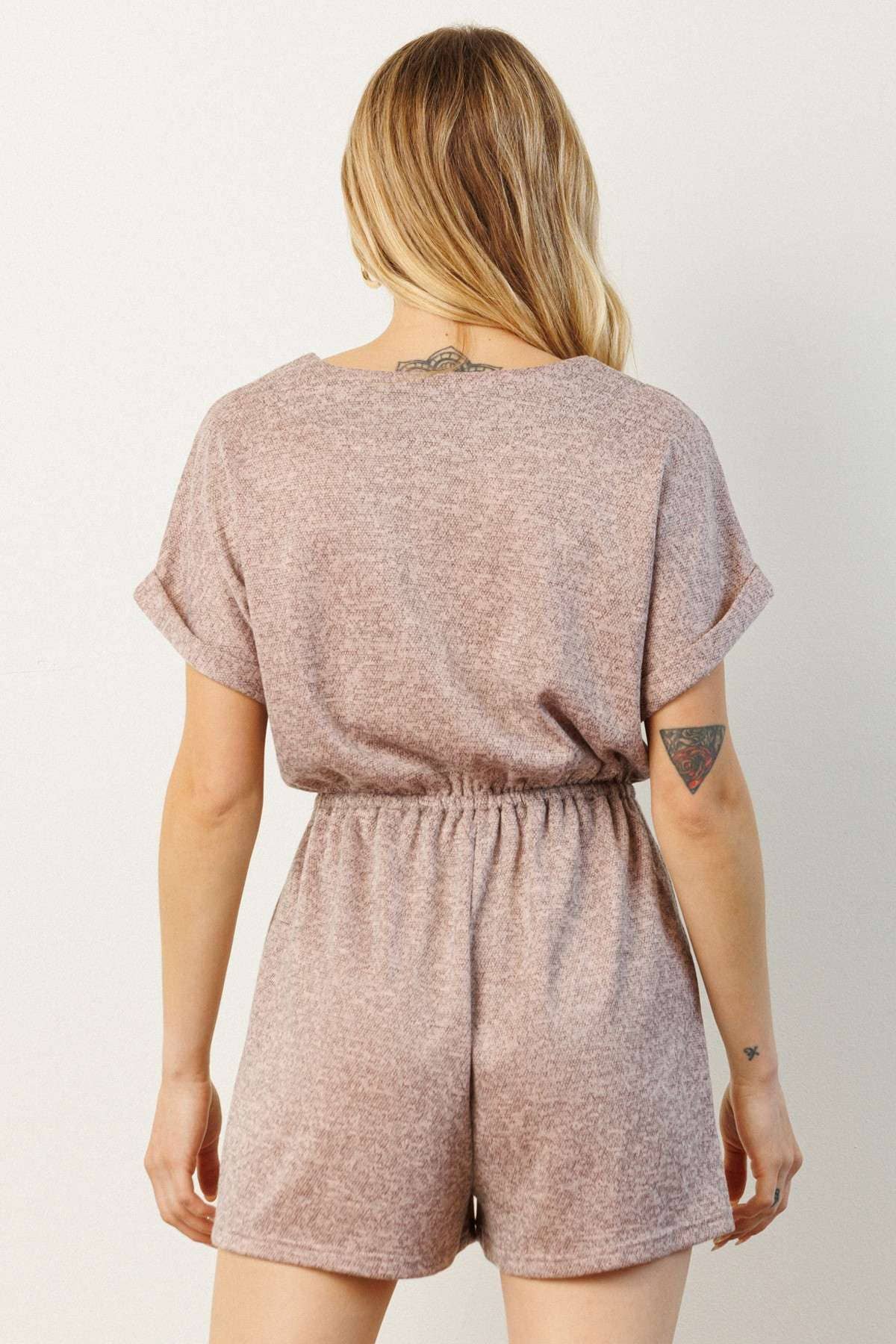 V NECK SURPLICE ROMPER