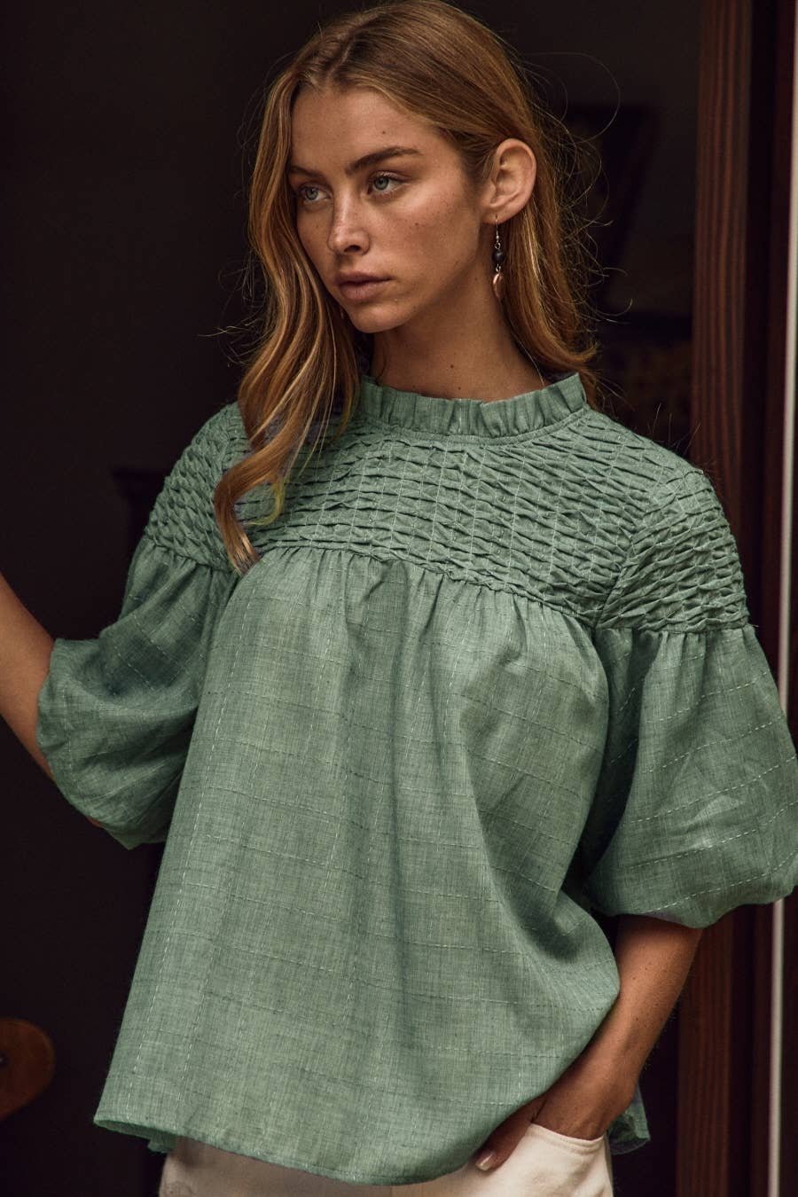 Bubble Sleeve Blouse