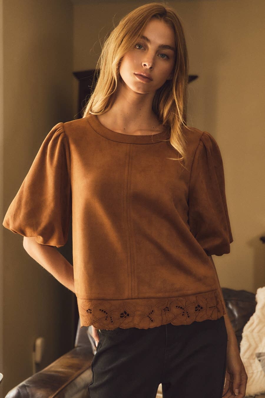 Relaxed Linen Blend Top