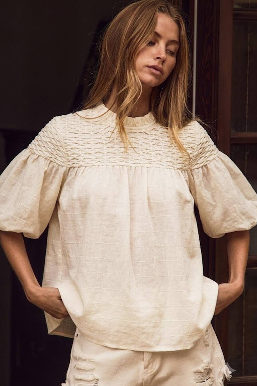 Bubble Sleeve Blouse