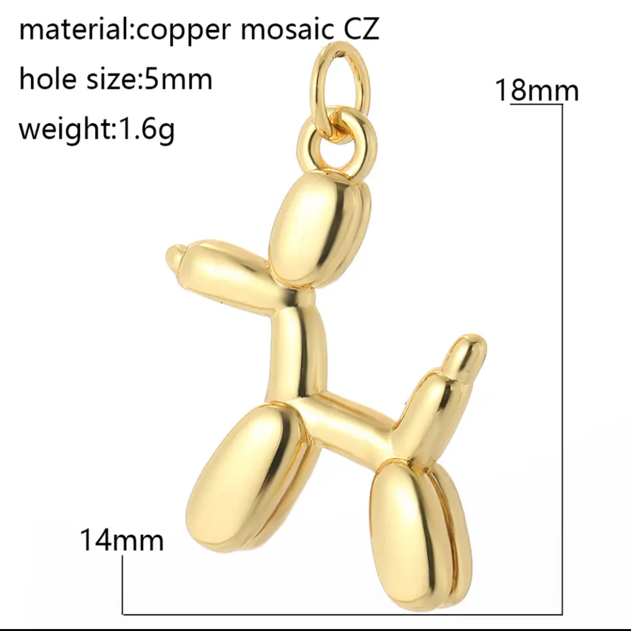 Balloon Dog Charm For Charm Necklace & Bracelet