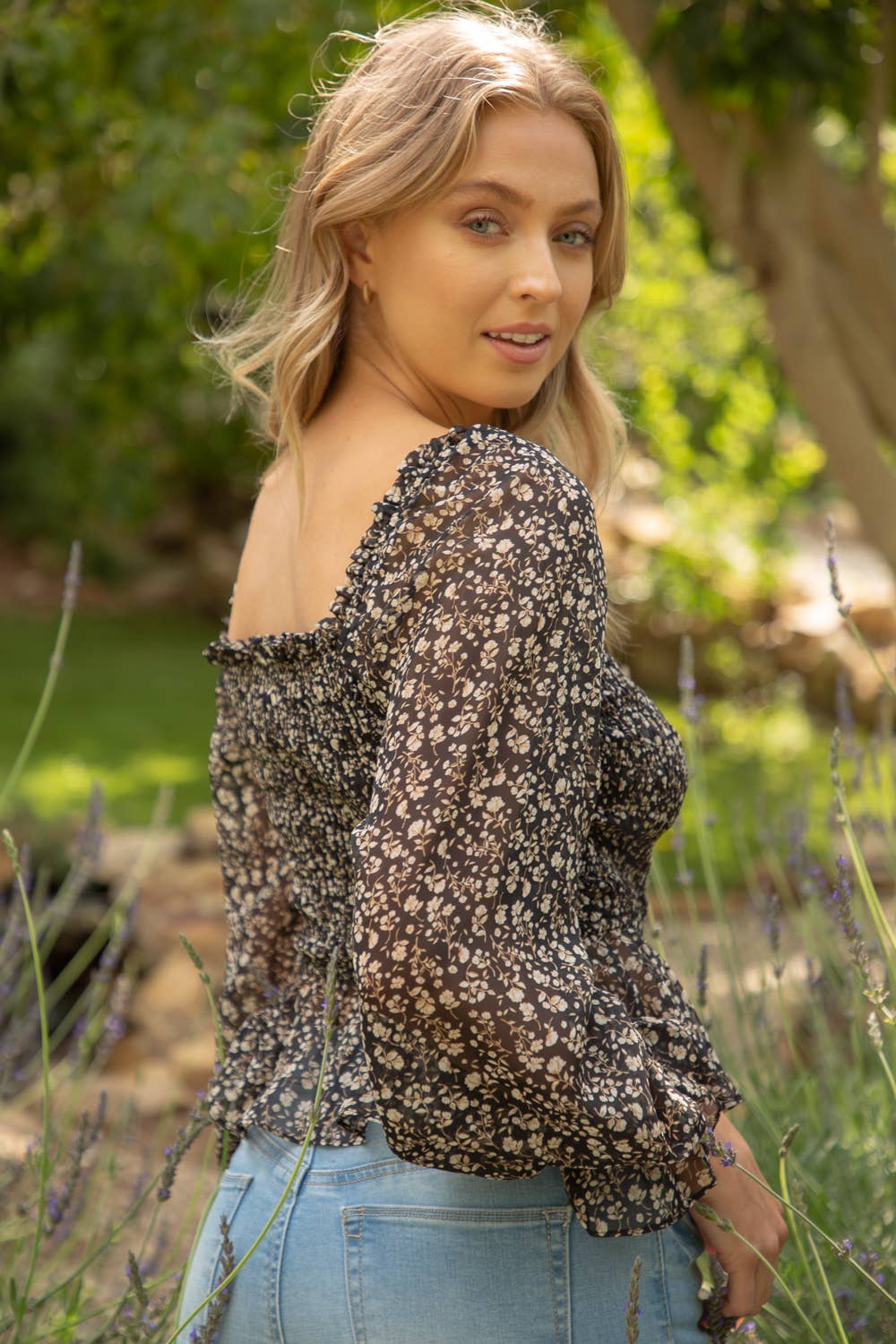 Miranda Floral Smocked Crop Top