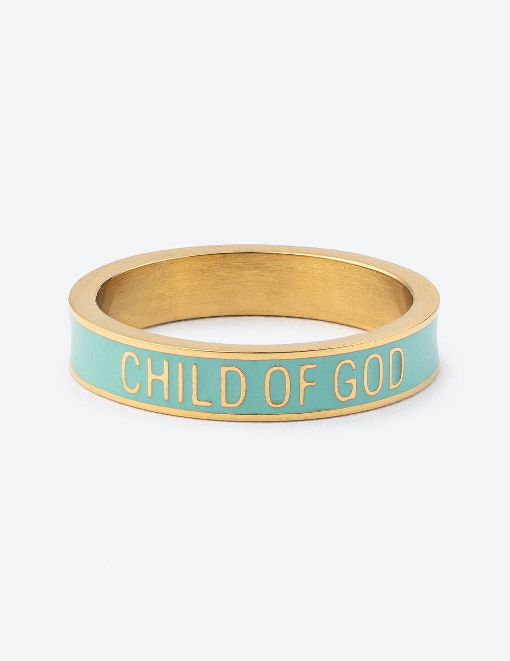 Mint Enamel Child of God Ring