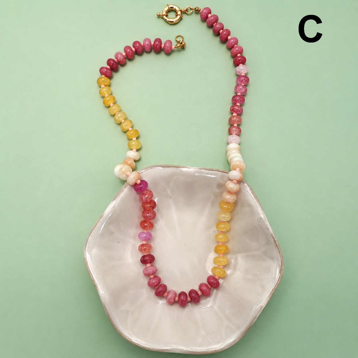 Natural Stone Glass Mixed Necklace